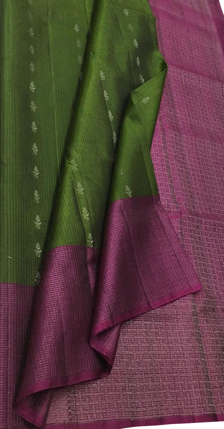 Exquisite Green Kanjeevaram Handloom Silk Saree - Luxurion World