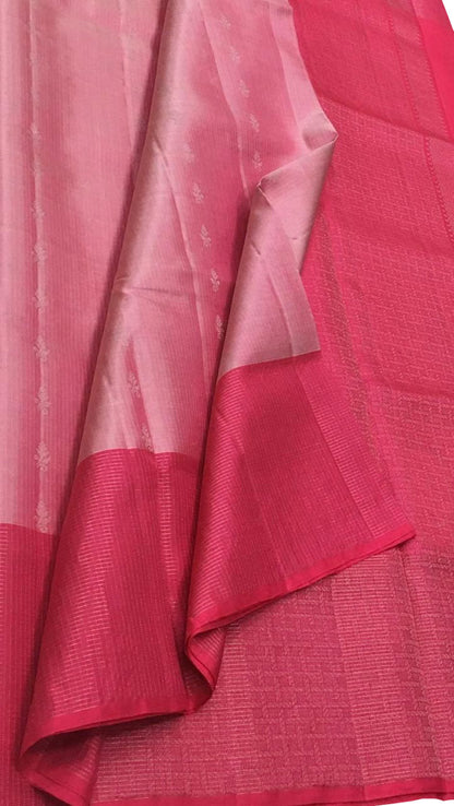 Exquisite Pink Kanjeevaram Handloom Silk Saree - Luxurion World