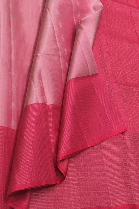 Exquisite Pink Kanjeevaram Handloom Silk Saree - Luxurion World