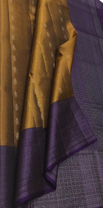 Brown Kanjeevaram Handloom Silk Saree - Luxurion World