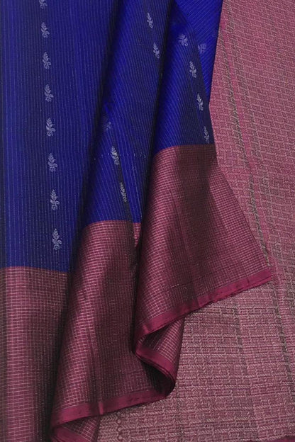 Royal Blue Kanjeevaram Silk Saree - Handloom Pure Elegance - Luxurion World