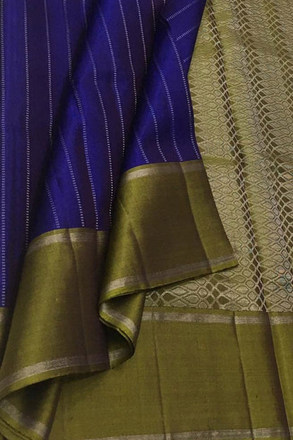 Royal Blue Kanjeevaram Silk Saree - Handloom Pure Elegance - Luxurion World