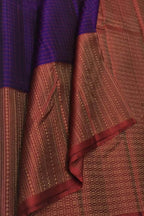 Royal Blue Kanjeevaram Silk Saree - Handloom Beauty - Luxurion World