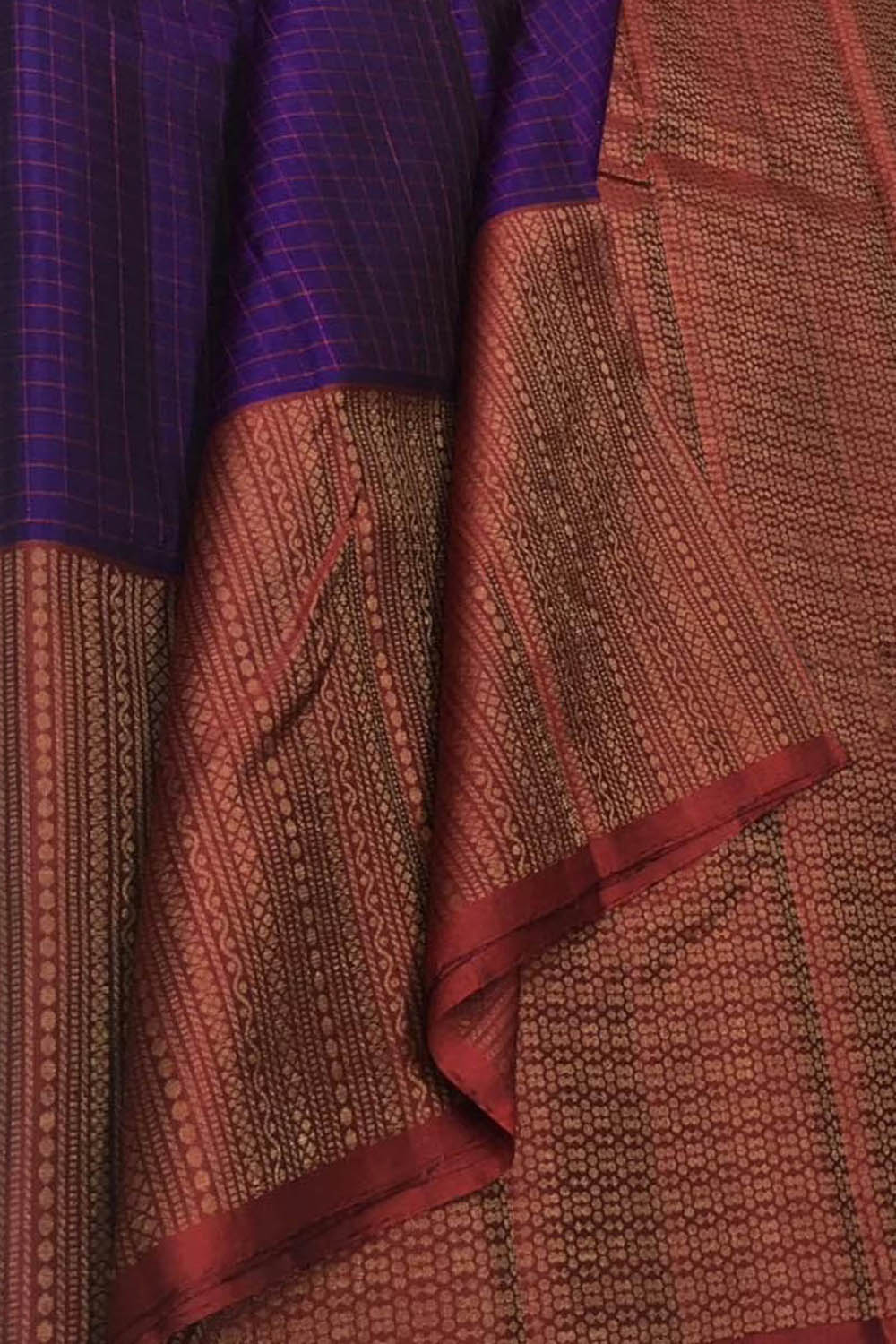 Royal Blue Kanjeevaram Silk Saree - Handloom Beauty - Luxurion World