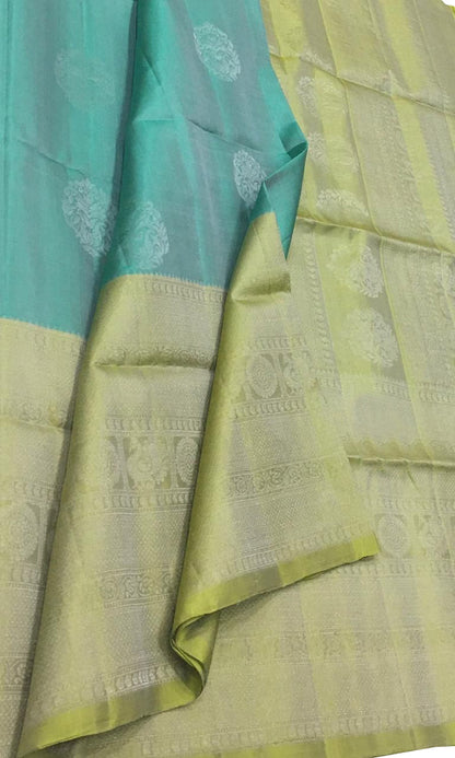 Exquisite Blue Kanjeevaram Handloom Silk Saree - Luxurion World