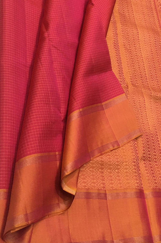 Exquisite Pink Kanjeevaram Pure Silk Saree - Handloom Beauty - Luxurion World