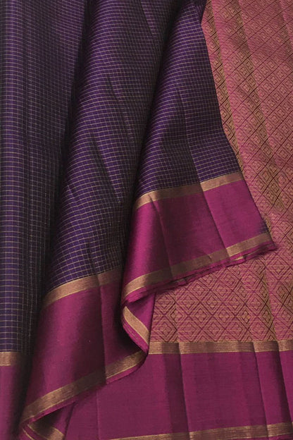 Exquisite Purple Kanjeevaram Pure Silk Saree - Handloom Beauty - Luxurion World