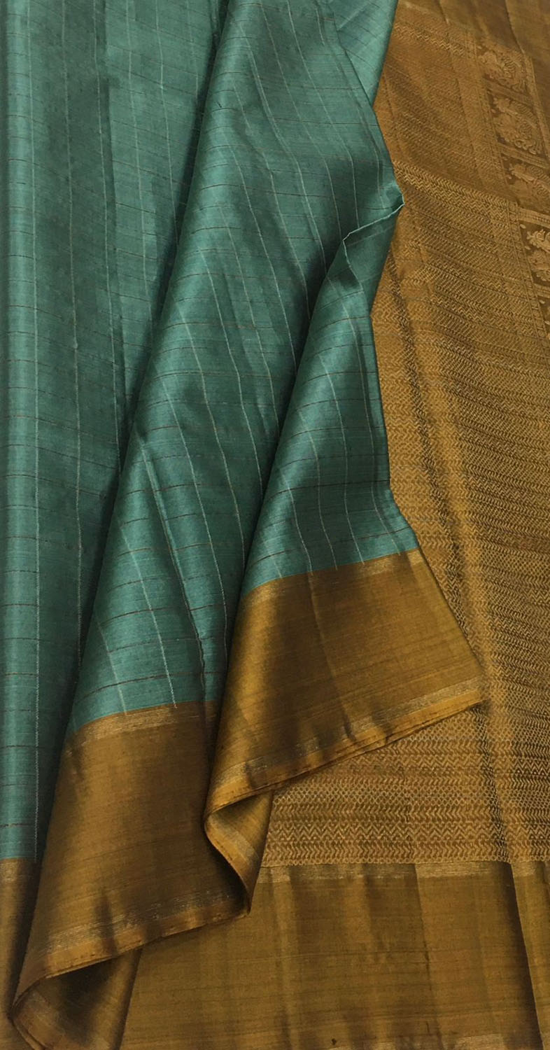Royal Blue Kanjeevaram Pure Silk Saree - Handloom Pure Elegance - Luxurion World