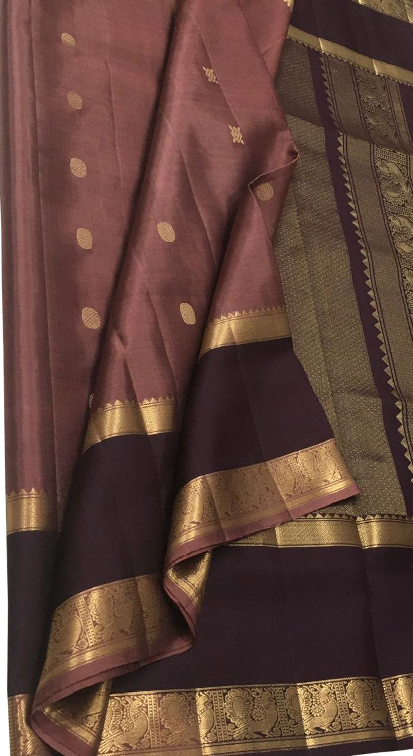 Pink Kanjeevaram Handloom Pure Silk Saree - Luxurion World