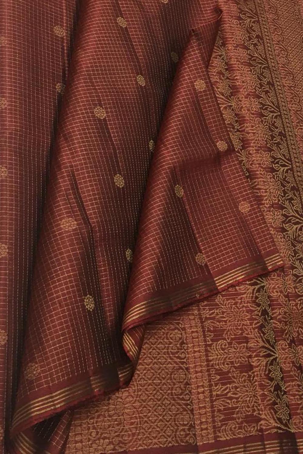 Maroon Handloom Kanjeevaram Silk Saree - Luxurion World