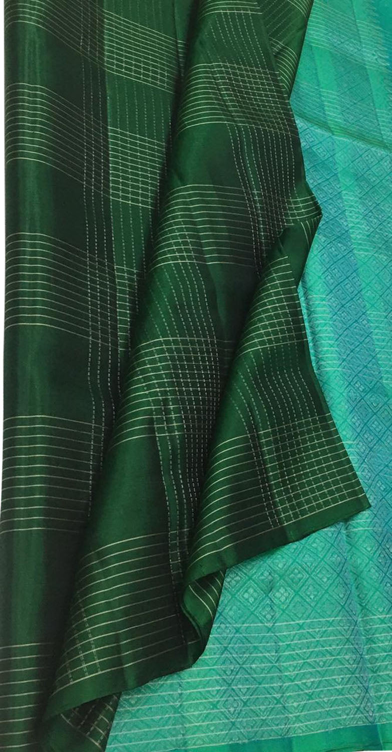 Green Handloom Kanjeevaram Pure Silk Saree - Elegant Choice - Luxurion World