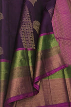 Vibrant Purple & Pink Kanjeevaram Pure Silk Saree - Luxurion World