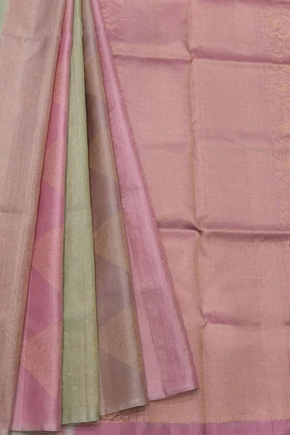 Exquisite Pink Kanjeevaram Pure Silk Saree - Handloom Beauty - Luxurion World