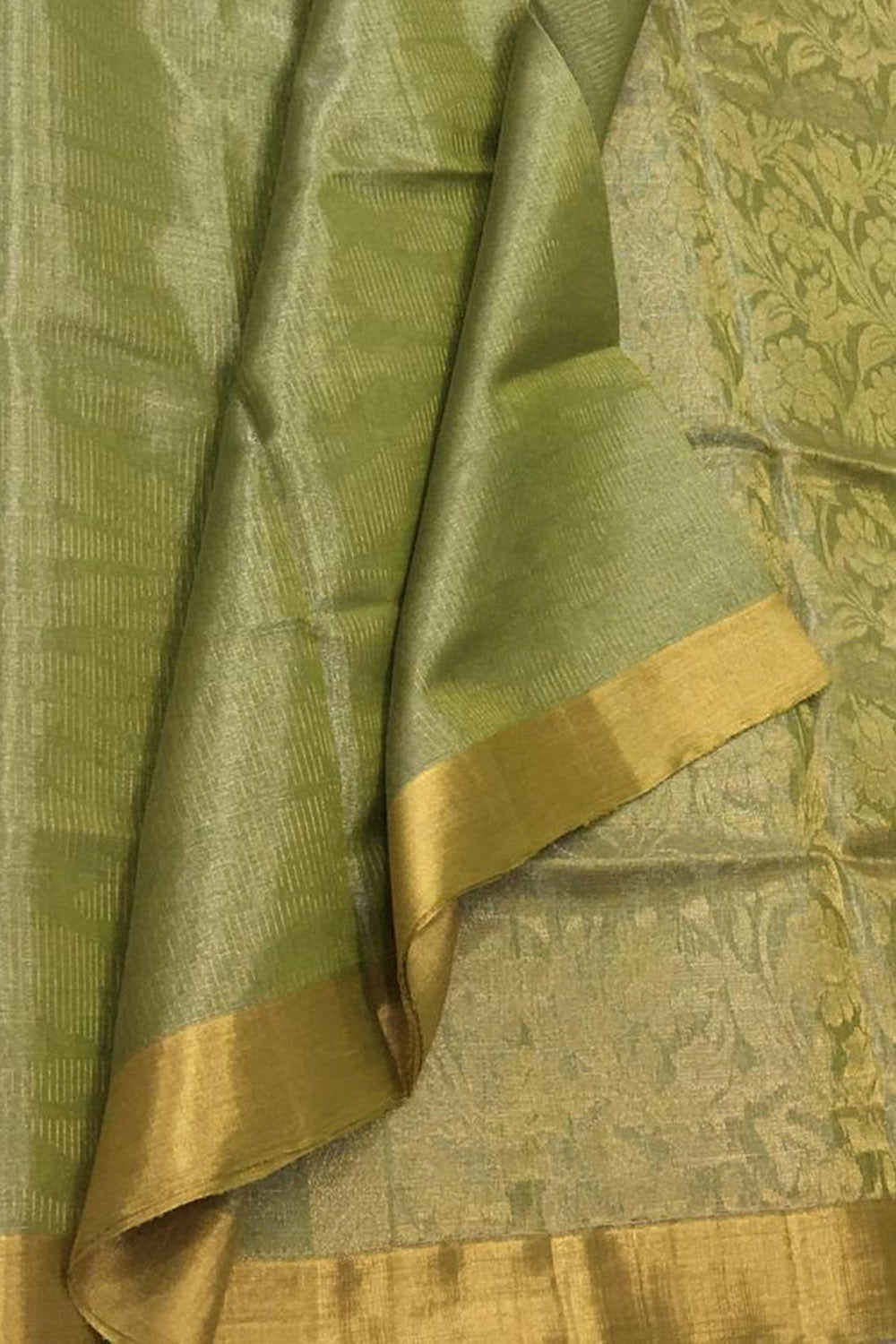 Green Kanjeevaram Handloom Pure Tissue Silk Saree - Luxurion World