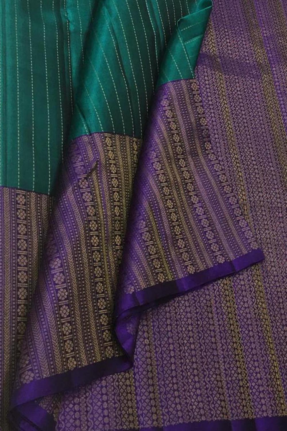Exquisite Blue Kanjeevaram Handloom Pure Silk Saree - Luxurion World