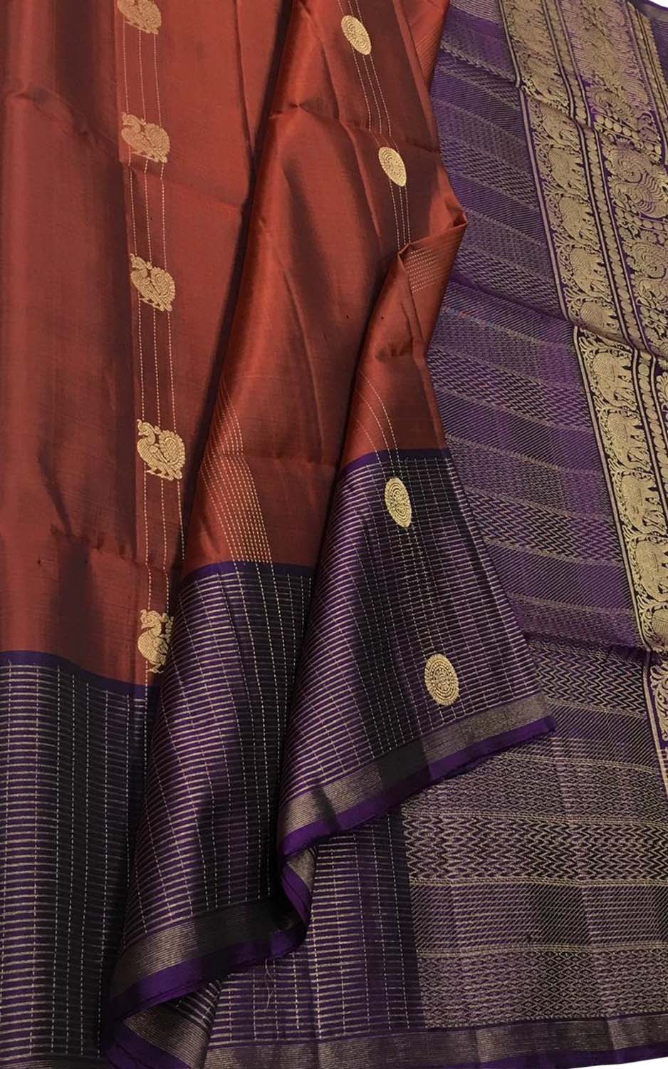 Exquisite Maroon Kanjeevaram Silk Saree - Luxurion World