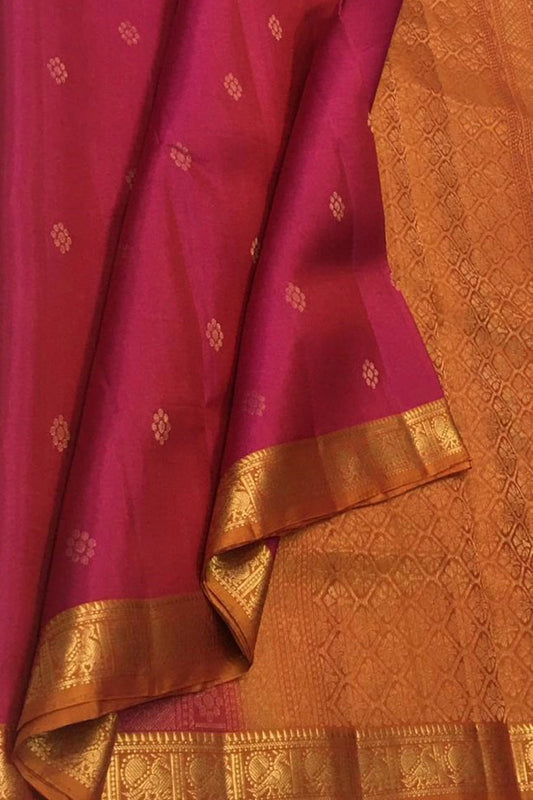 Exquisite Pink Kanjeevaram Pure Silk Saree - Handloom Beauty - Luxurion World