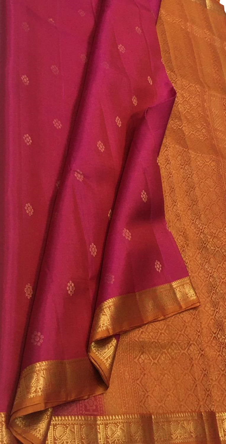 Exquisite Pink Kanjeevaram Pure Silk Saree - Handloom Beauty - Luxurion World