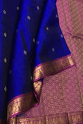 Royal Blue Kanjeevaram Pure Silk Saree - Handloom Pure Elegance - Luxurion World