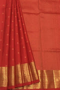 Exquisite Red Kanjeevaram Pure Silk Saree - Handloom Beauty - Luxurion World