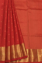 Exquisite Red Kanjeevaram Pure Silk Saree - Handloom Beauty - Luxurion World