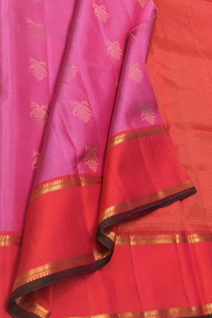 Exquisite Pink Kanjeevaram Silk Saree - Handloom Beauty - Luxurion World