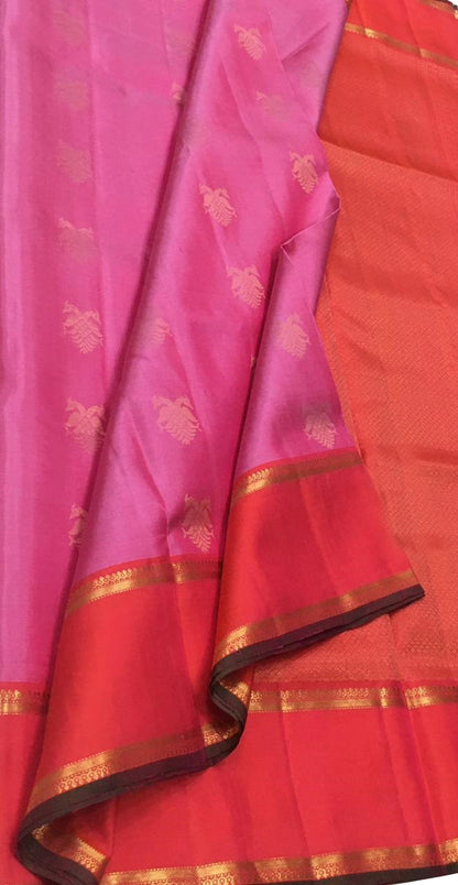 Exquisite Pink Kanjeevaram Silk Saree - Handloom Beauty - Luxurion World