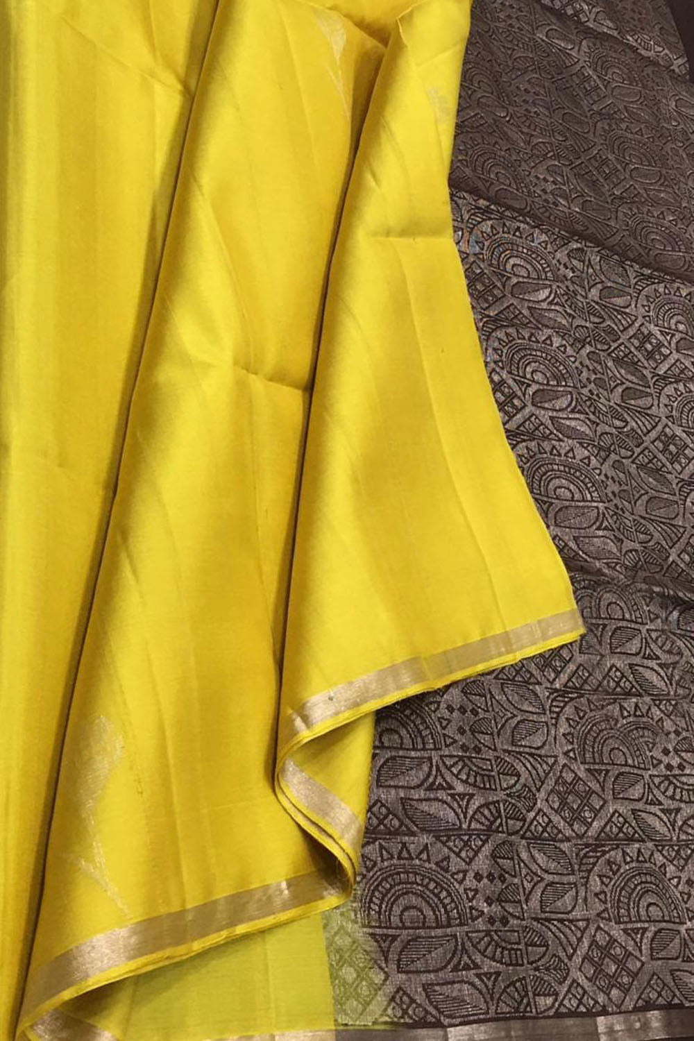 Yellow Kanjeevaram Silk Saree Handloom - Luxurion World
