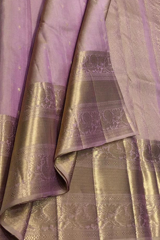 Exquisite Purple Kanjeevaram Silk Saree - Luxurion World