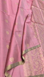 Pink Pure Silk Kanjeevaram Handloom Saree - Luxurion World