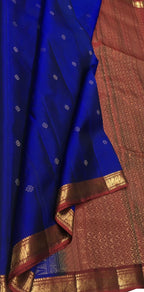Blue Pure Silk Kanjeevaram Handloom Saree - Luxurion World