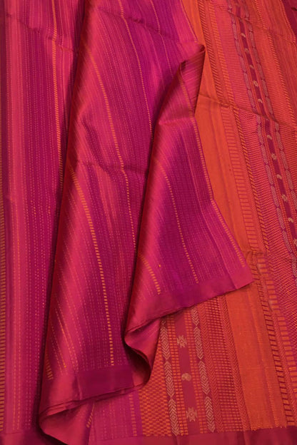Exquisite Pink Pure Silk Kanjeevaram Handloom Saree - Luxurion World