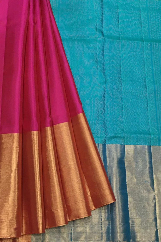 Exquisite Pink Pure Silk Kanjeevaram Handloom Saree - Luxurion World