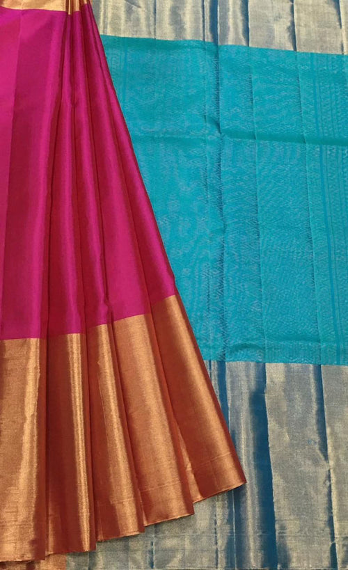 Exquisite Pink Pure Silk Kanjeevaram Handloom Saree - Luxurion World