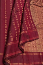 Maroon Pure Silk Kanjeevaram Handloom Saree - Luxurion World