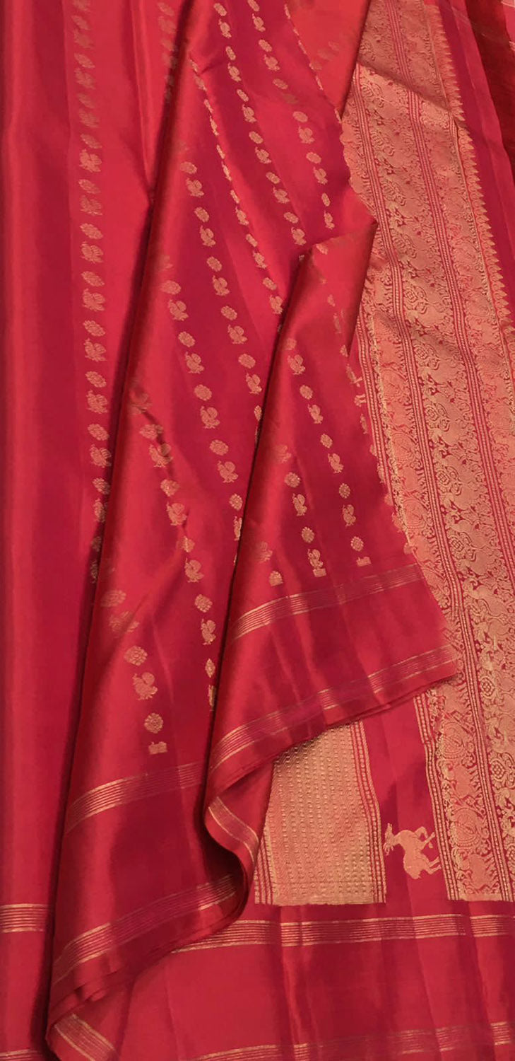 Pink Pure Silk Kanjeevaram Handloom Saree - Luxurion World