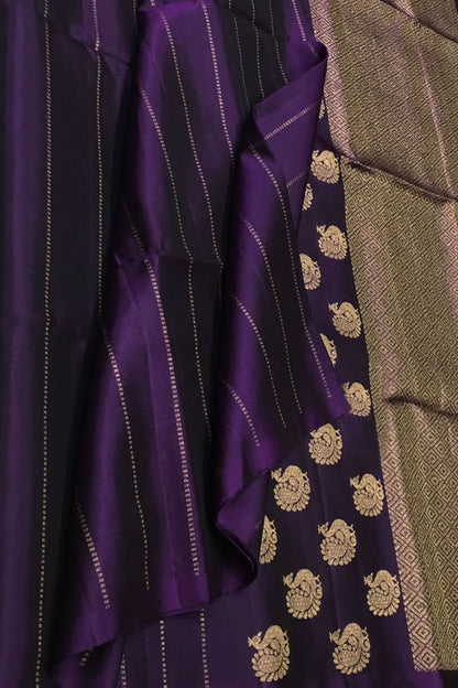 Purple Handloom Kanjeevaram Pure Silk Saree