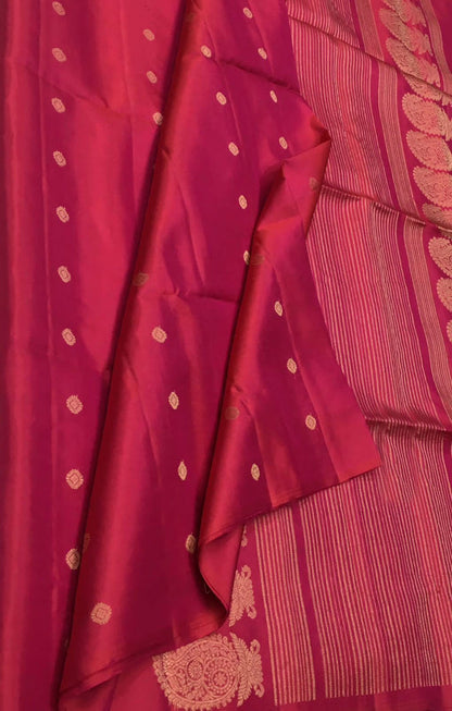 Exquisite Pink Handloom Kanjeevaram Pure Silk Saree