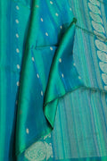 Blue Handloom Kanjeevaram Pure Silk Saree - Luxurion World