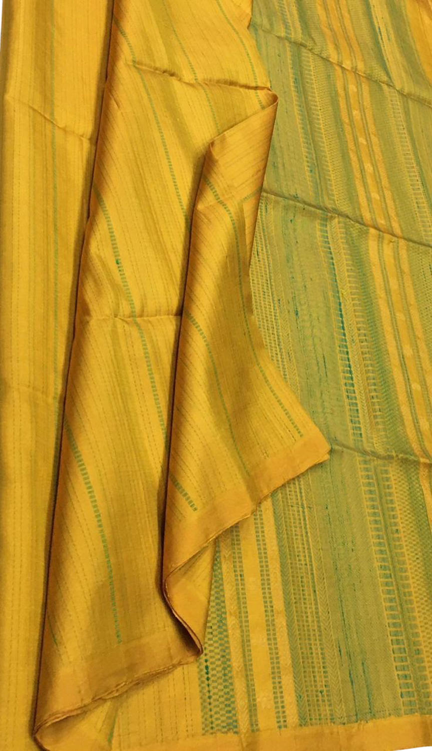 Yellow Handloom Kanjeevaram Pure Silk Saree - Luxurion World