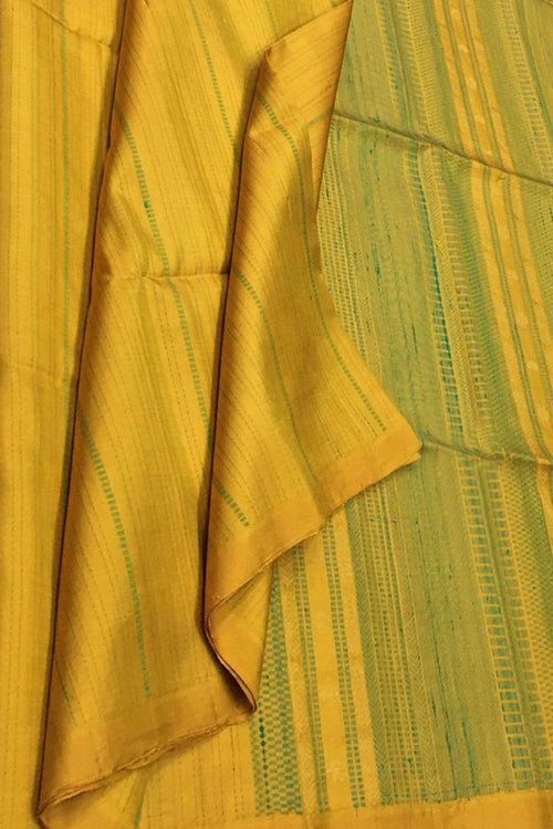 Yellow Handloom Kanjeevaram Pure Silk Saree - Luxurion World