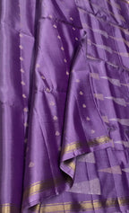 Exquisite Purple Handloom Kanjeevaram Pure Silk Saree - Luxurion World