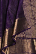 Exquisite Purple Handloom Kanjeevaram Pure Silk Saree - Luxurion World