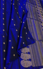 Blue Handloom Kanjeevaram Silk Saree - Luxurion World