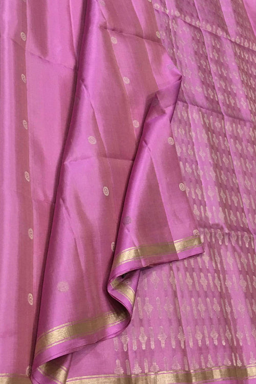 Pink Handloom Kanjeevaram Pure Silk Saree - Luxurion World