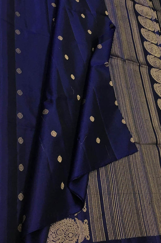 Royal Blue Handloom Kanjeevaram Silk Saree