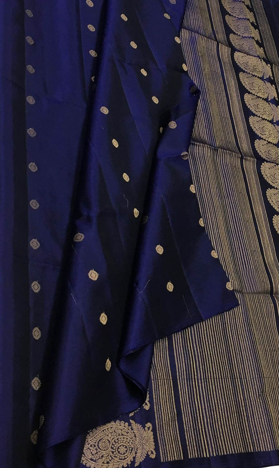 Royal Blue Handloom Kanjeevaram Silk Saree - Luxurion World