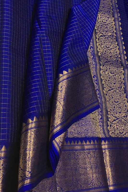 Royal Blue Handloom Kanjeevaram Silk Saree