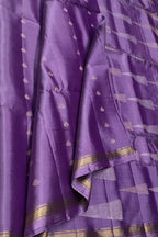 Purple Handloom Kanjeevaram Pure Silk Saree - Luxurion World