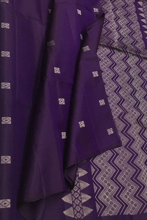 Exquisite Purple Handloom Kanjeevaram Silk Saree - Luxurion World